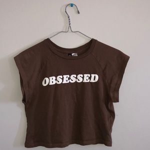 Brown obsessed crop top